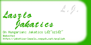 laszlo jakatics business card